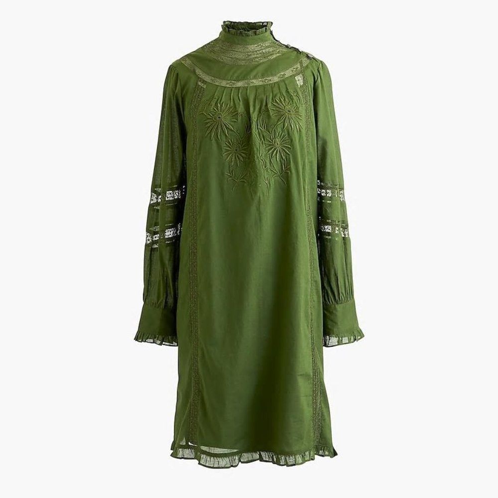 JCrew high-neck tunic cotton dress, size Petite XS, NWT